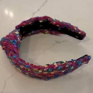 Lele Sadoughi Multicolor metallic Woven Headband